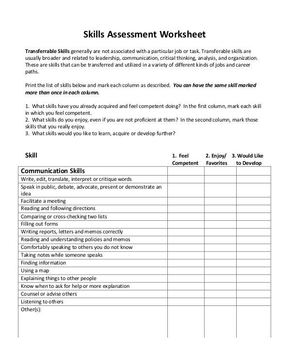 2 Interpersonal Organizational Skills Assessment Form Templates 