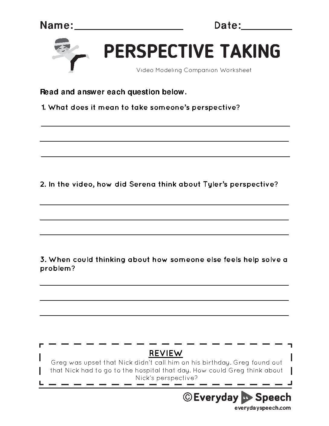 20 Perspective Taking Worksheets Worksheet From Home
