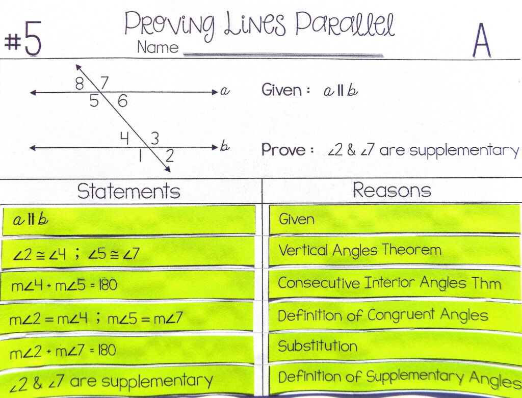 3 5 Proving Lines Parallel Worksheet Answers Kidsworksheetfun