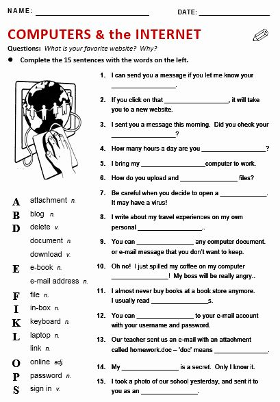 50 Computer Basics Worksheet Answer Key In 2020 Technology Vocabulary 