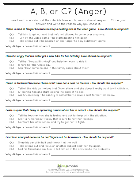 Anger Coping Skills Anger Management Children Anger Worksheets 