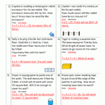 Area And Perimeter Problem Solving 1A Answers Area Worksheets 4th