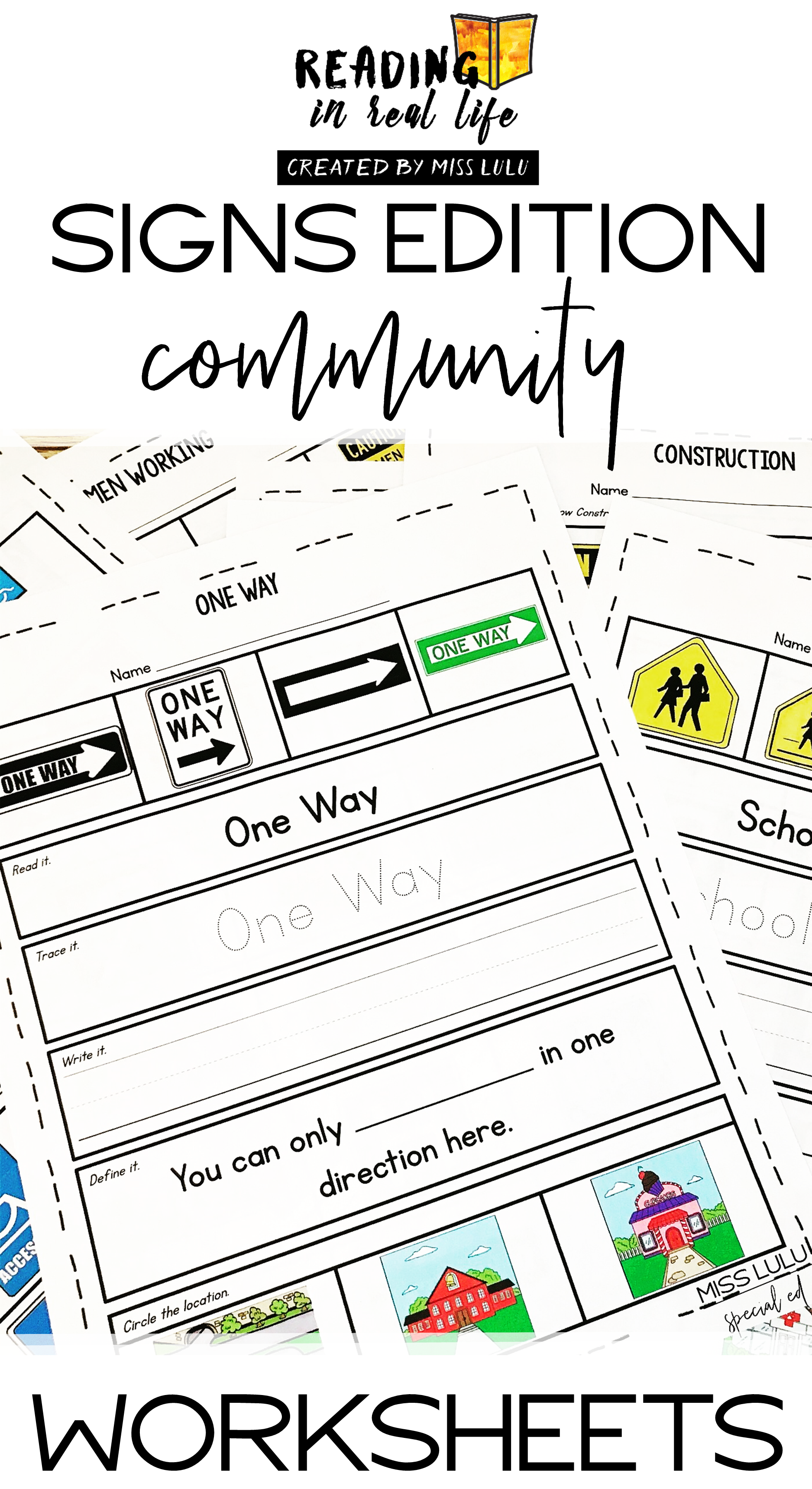 Community Signs Worksheets Reading In Real Life In 2020 Community
