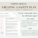 Coping Skills Safety Plan For Self Harm Urges Etsy
