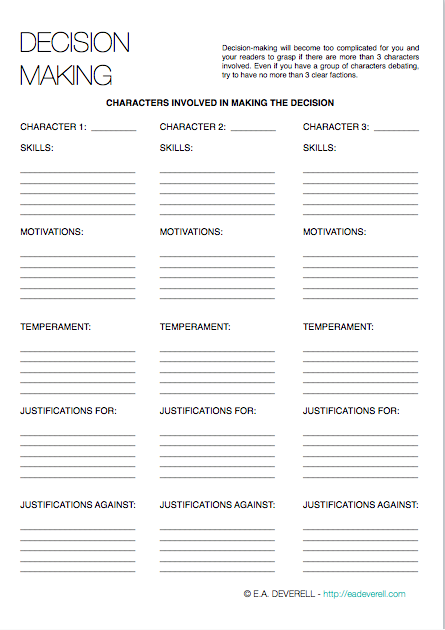 Decision Making Writing Worksheet Wednesday