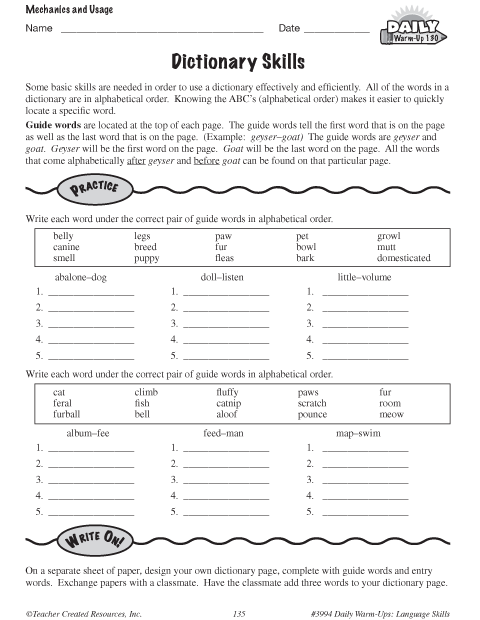 Dictionary Skills Education World