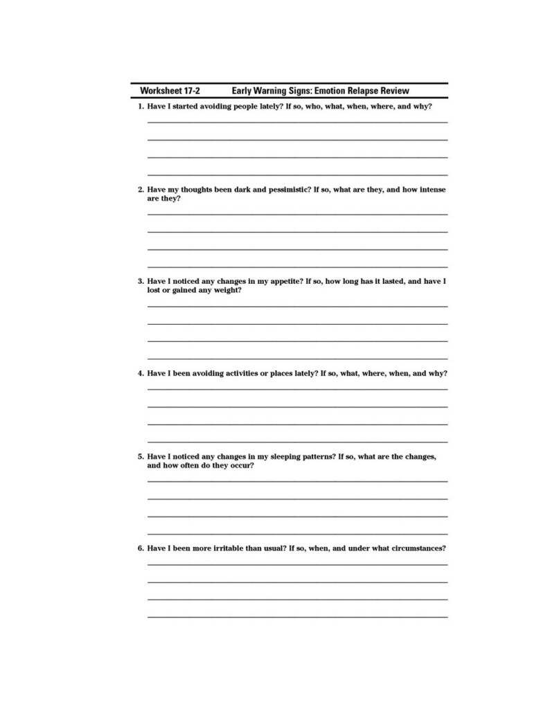 Early Recovery Worksheets Worksheets MTIwNDg Resume Examples