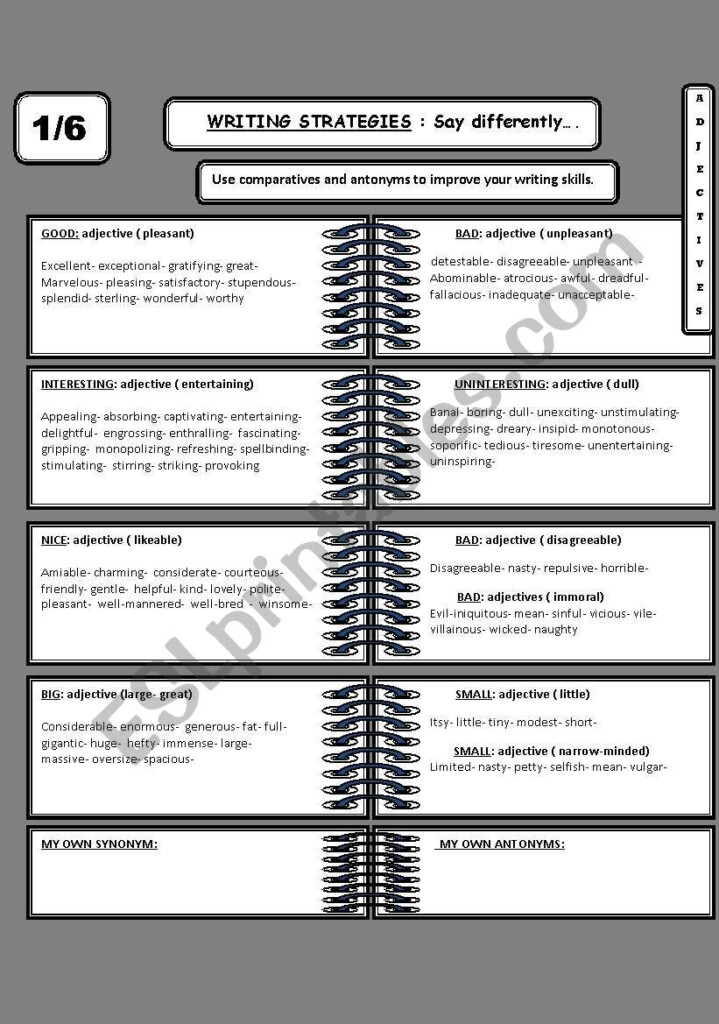 Improve Your Writing Skills ESL Worksheet By Volcane