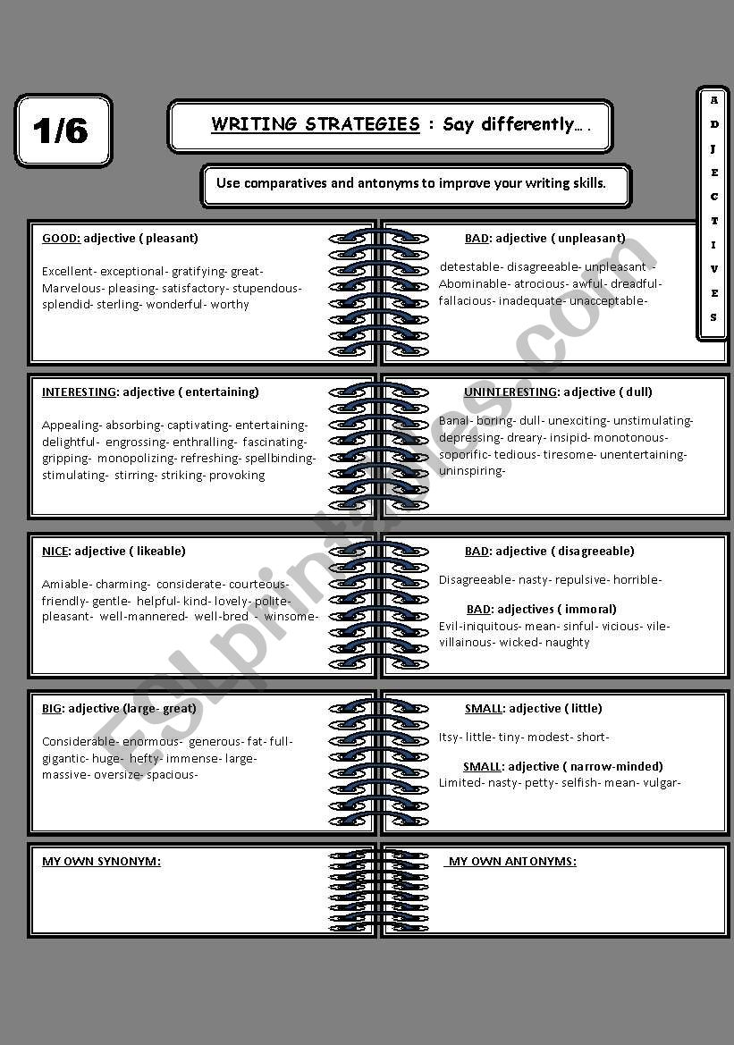 Improve Your Writing Skills ESL Worksheet By Volcane