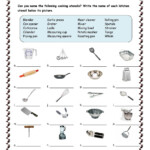 Kitchen Utensils Life Skills Classroom Kitchen Utensils Worksheet