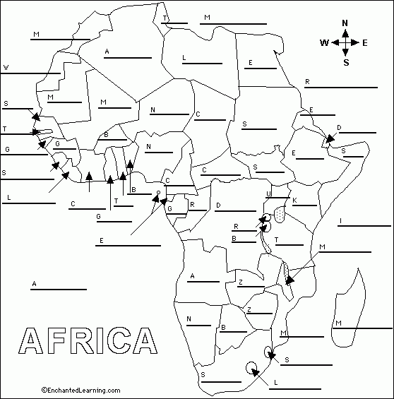 Label African Countries Printout Map Skills History Geography
