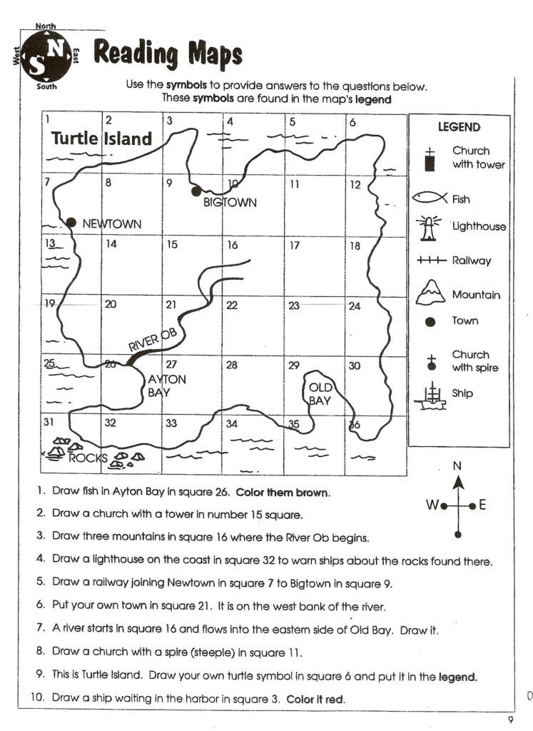 Map Skill Worksheets 2nd Grade