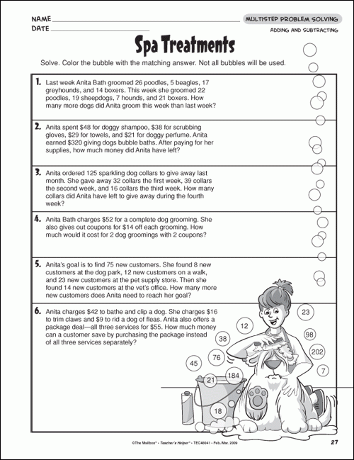 Math Problem Solving Worksheets For 4th Grade