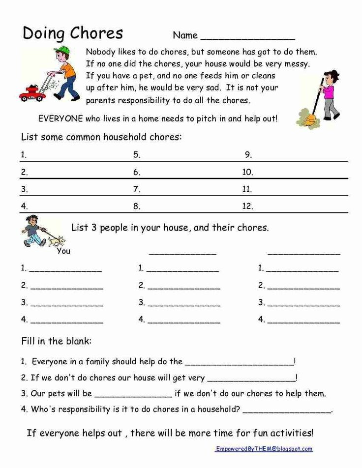 Printable Life Skills Worksheets Chores In 2020 Teaching Life Skills 