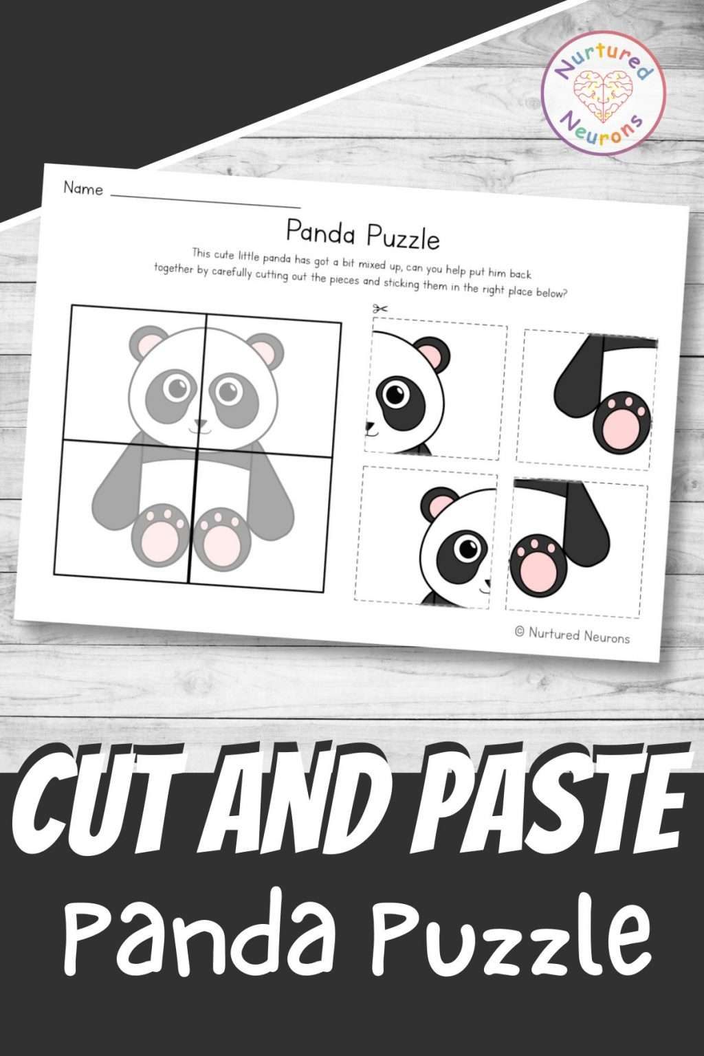 Printable Panda Puzzle Preschool And Kindergarten Cut And Paste