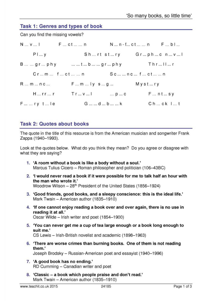 Skills Worksheet Directed Reading A Answer Key Also Ks3 Reading 