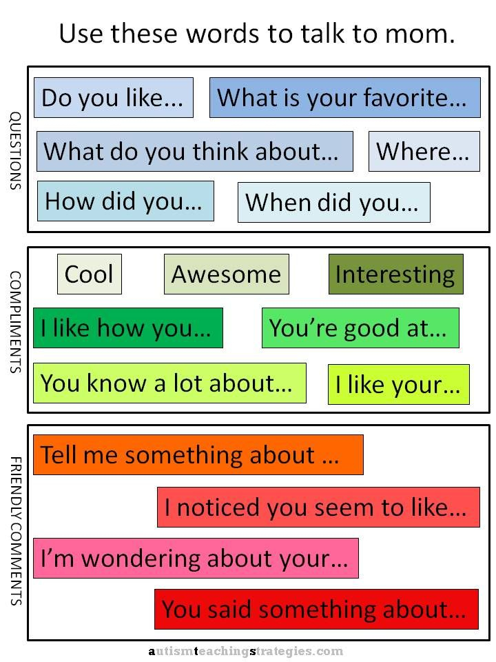  Talk To Mom Illustrated Social Skills Worksheets For Kids With 