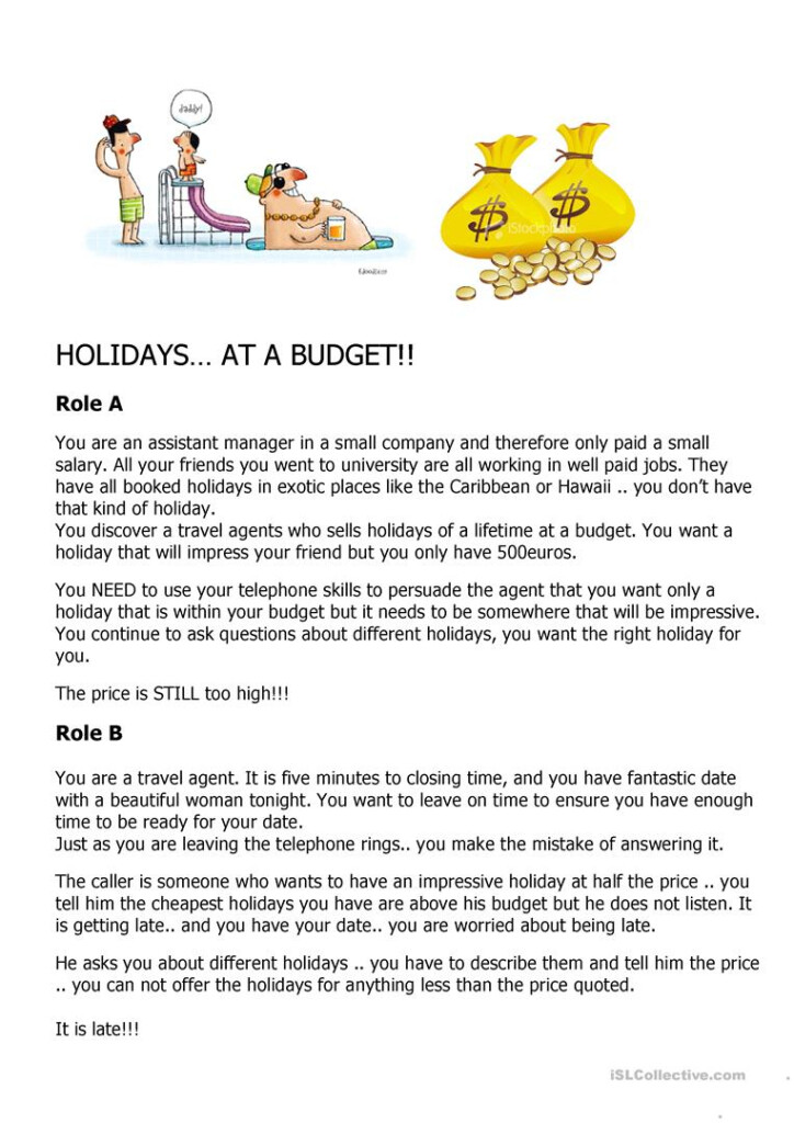 Telephone Skills Conversation Practice Worksheet Free ESL Printable 