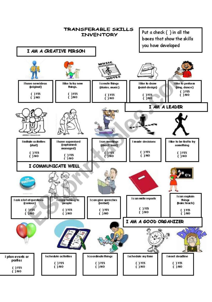 Transferable Skills 2 ESL Worksheet By Jij3808