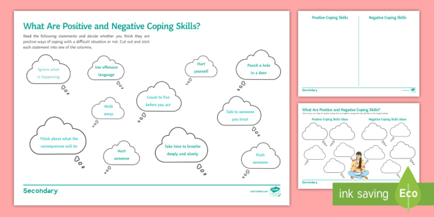What Are Positive And Negative Coping Skills Worksheet