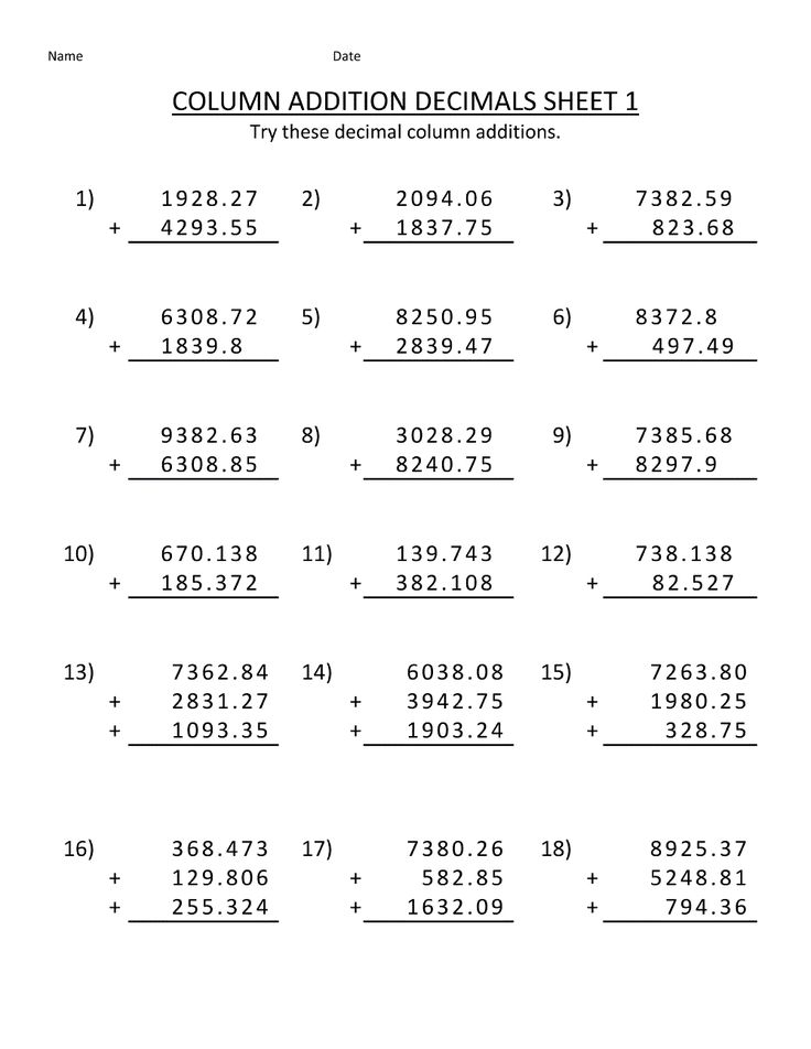 Basic Math Worksheets For Adults
