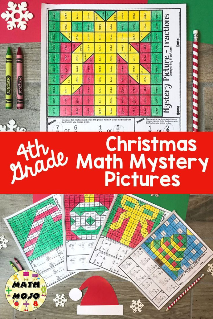 Christmas Math Mystery Picture Color By Number Activities For 4th 
