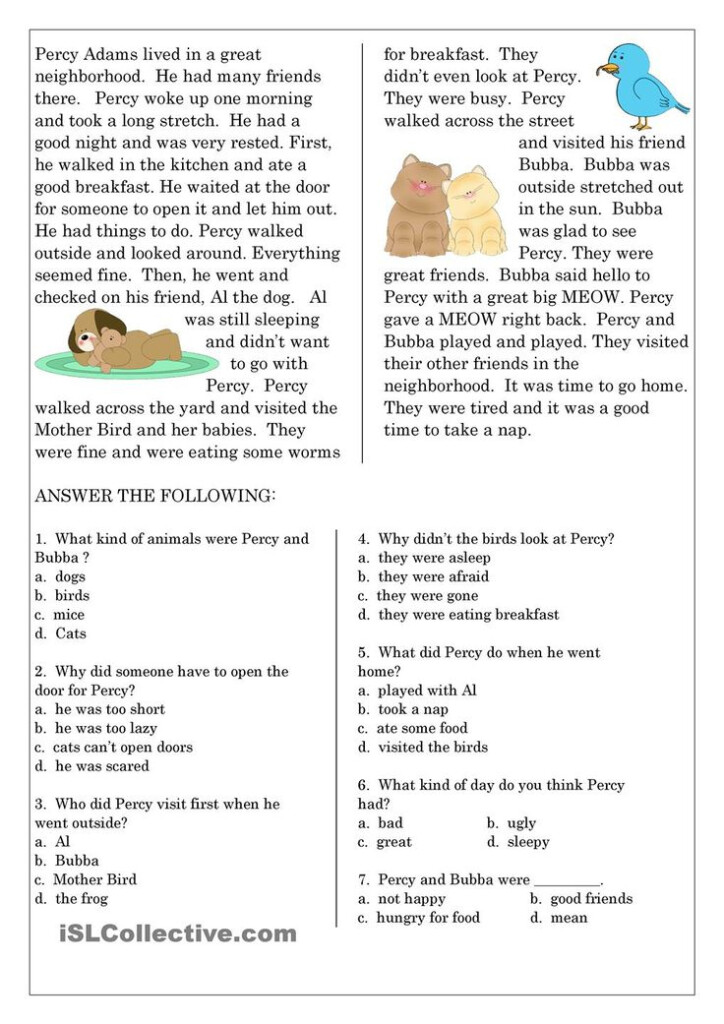 Comprehension Reading Comprehension Worksheets Reading Comprehension 
