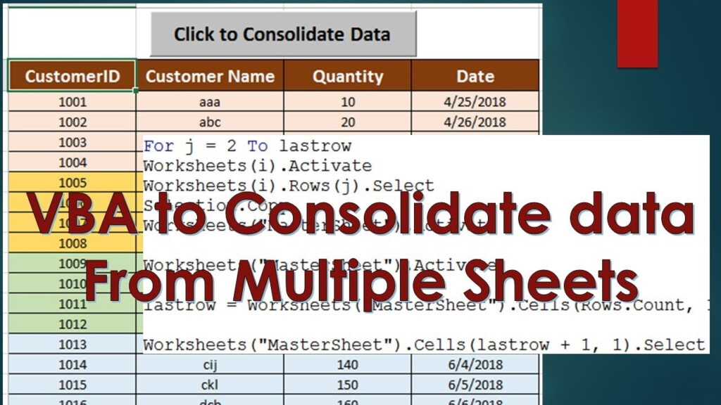 Consolidate Data From Multiple Worksheets In A Single Worksheet Times 