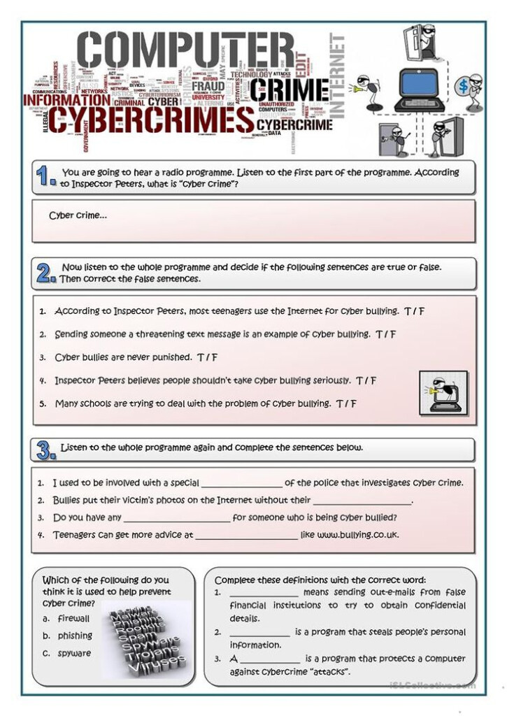 CYBERCRIME Worksheet Free ESL Printable Worksheets Made By Teachers 