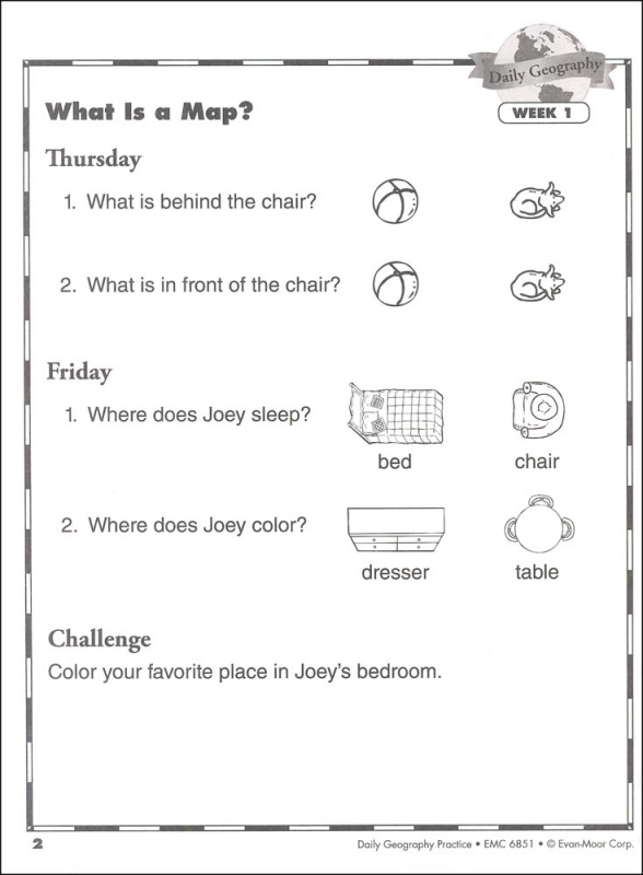 Daily Geography Practice Grade 1 Individual Student Workbook Evan 