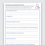 Download Self Awareness Worksheets For Kids