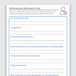 Download Self Awareness Worksheets For Kids Self Awareness