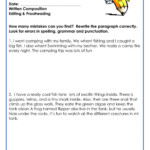 Editing Proofreading Worksheet