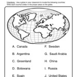 Finding Places On A Globe Worksheet