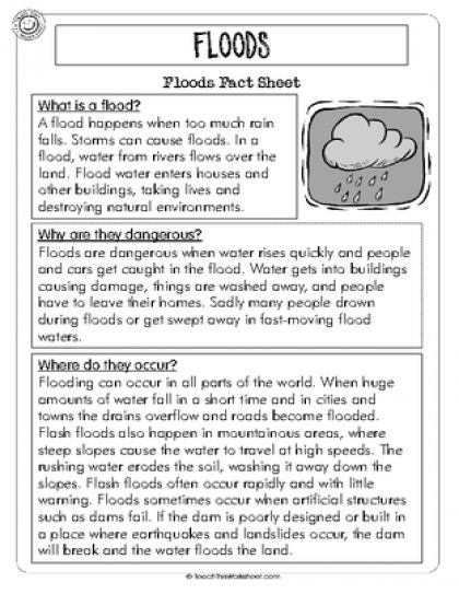 Floods Worksheet In 2020 Explanation Writing Natural Disasters 