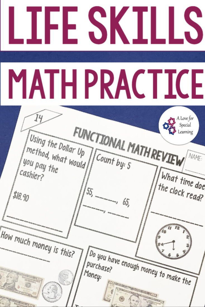 Functional Math Worksheet Life Skills Money Math Telling Time Clock 