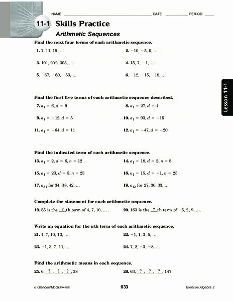 Geometric Sequences Worksheet Answers Beautiful Dentrodabiblia 