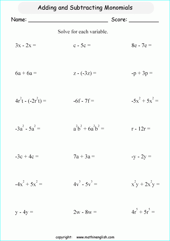 Grade 6 Math Algebra Worksheets Algebra Worksheets Math Worksheets