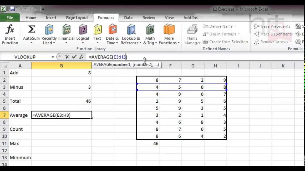 ICT Functional Skills Simple Formulae In Excel YouTube
