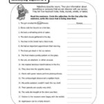 Identifying Adjectives 2 Reading Worksheets Spelling Grammar