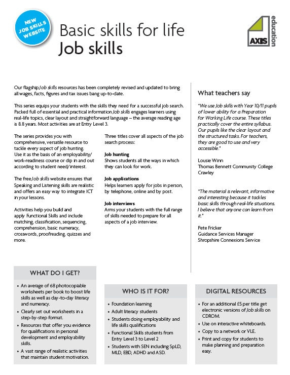 Job Skills And Employability Resources Resources TES Teaching 