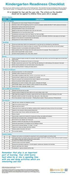 Kindergarten Readiness Checklists 2021 Free Printable Readiness 