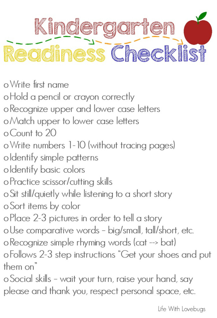 Kindergarten Readiness Test Kindergarten