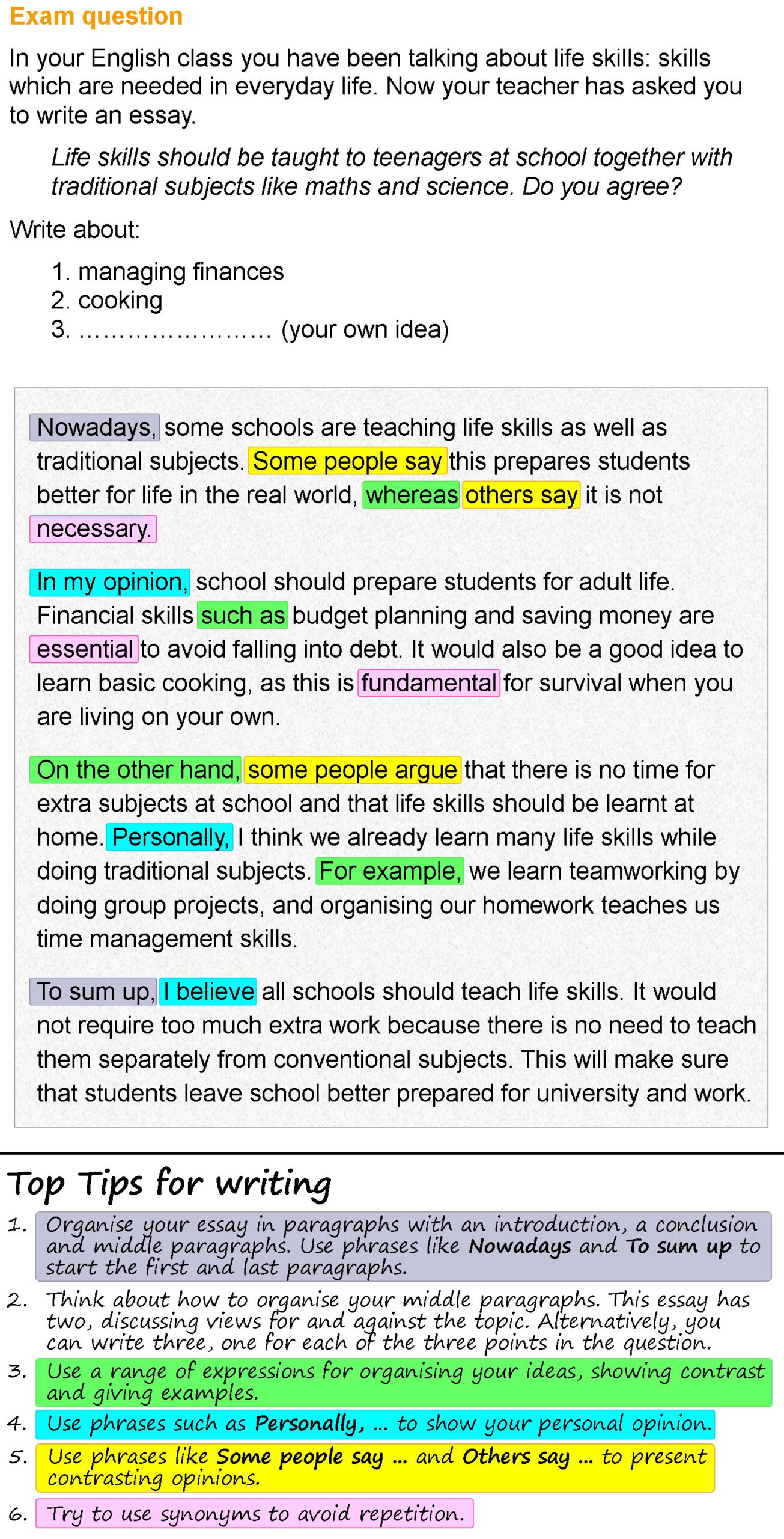 Life Skills Essay LearnEnglish Teens British Council