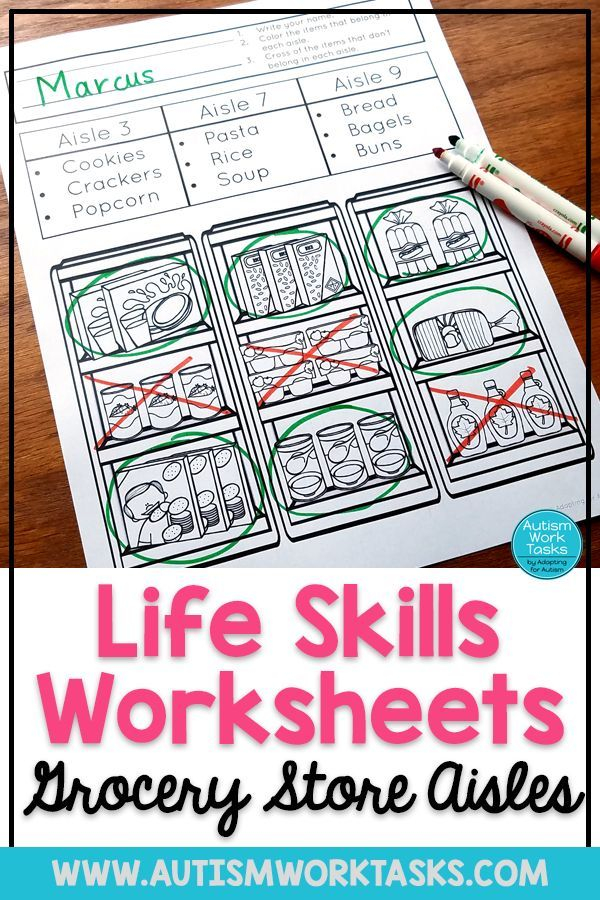 Life Skills Worksheets Grocery Store Life Skills Life Skills 