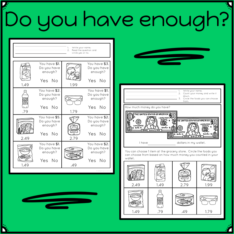 Life Skills Worksheets Grocery Store Life Skills Life Skills