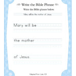 Luke 1 31 Write The Bible Phrase Worksheet Children s Bible