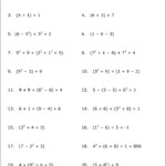Math Worksheets Order Of Operations Or PEMDAS