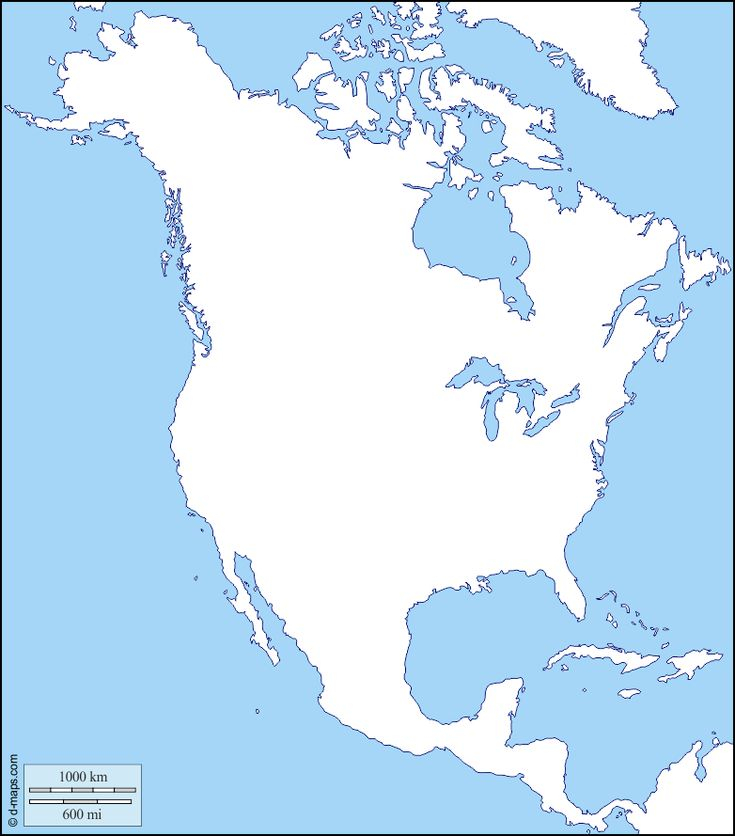 North America Free Map Free Blank Map Free Outline Map Free Base Map