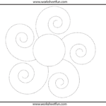 Picture Tracing Flower Spiral Tracing 1 Worksheet FREE